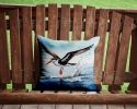 Black Skimmer Throw Pillow Machine Washable, Indoor Outdoor Decorative Pillow for Couch, Bed or Patio, 14Hx14W