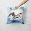 Pelican Diving Throw Pillow Machine Washable, Indoor Outdoor Decorative Pillow for Couch, Bed or Patio, 18Hx18W