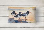 Birds, Birds, Birds Throw Pillow Throw Pillow for Indoor Couch Bed Outdoor Patio Washable, Oystercatchers Foraging 7523,12Hx16W