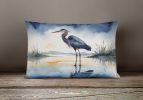 Birds, Birds, Birds Throw Pillow Throw Pillow for Indoor Couch Bed Outdoor Patio Washable, Blue Heron Barely Lit Sky 7500,12Hx16W