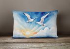 Birds, Birds, Birds Throw Pillow Throw Pillow for Indoor Couch Bed Outdoor Patio Washable, Gulls Soaring High 7520,12Hx16W