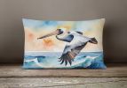 Birds, Birds, Birds Throw Pillow Throw Pillow for Indoor Couch Bed Outdoor Patio Washable, Pelican Soaring 7513,12Hx16W