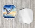 Gull Flying Low Compact Mirror Decorative Travel Makeup Mirror for Women Girls Gifts Pocket Makeup Mirror Folding Handheld