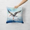 Black Skimmer Throw Pillow Machine Washable, Indoor Outdoor Decorative Pillow for Couch, Bed or Patio, 18Hx18W