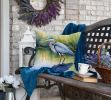 Blue Heron Stalking Prey Throw Pillow Machine Washable, Indoor Outdoor Decorative Pillow for Couch, Bed or Patio, 18Hx18W