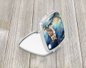 Owl Perched in Coastal Tree Compact Mirror Decorative Travel Makeup Mirror for Women Girls Gifts Pocket Makeup Mirror Folding Handheld