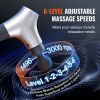 VEVOR Massage Gun Deep Tissue, Percussion Muscle Massager for Athletes - with 6 Speed Levels & 4 Massage Heads, 12V 2500mAh Batteries