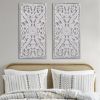 Distressed Carved Wood 2-piece Wall Decor Set