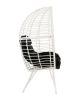 ACME Galzed Patio Lounge Chair, Black Fabric & White Wicker 45109