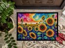 Sunflowers in Color Doormat Front Door Mat Indoor Outdoor Rugs for Entryway, Non Slip Washable Low Pile, 24H X 36W