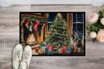 Keeshond Cozy Christmas Doormat Front Door Mat Indoor Outdoor Rugs for Entryway, Non Slip Washable Low Pile, 24H X 36W