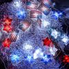 1pc, Flag String Lights, 4th Of July Memorial Day American Flag Stars Decoration String Lights, Battery Operated With Multi-Function Remote Lights