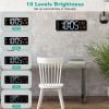 15.7in LED Digital Wall Clock with Remote Control 10 Level Brightness 3 Alarm Settings 12 24Hr Format Timing Countdown Temperature Calendar Display