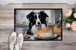 Border Collie Fall Kitchen Pumpkins Doormat Front Door Mat Indoor Outdoor Rugs for Entryway, Non Slip Washable Low Pile, 24H X 36W