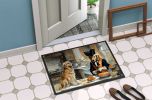 Golden Retriever Fall Kitchen Pumpkins Doormat Front Door Mat Indoor Outdoor Rugs for Entryway, Non Slip Washable Low Pile, 24H X 36W