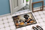 Pug Fall Kitchen Pumpkins Doormat Front Door Mat Indoor Outdoor Rugs for Entryway, Non Slip Washable Low Pile, 24H X 36W