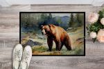 Kodiak Bear Doormat Front Door Mat Indoor Outdoor Rugs for Entryway, Non Slip Washable Low Pile, 24H X 36W