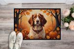 Brittany Spaniel Fall Doormat Front Door Mat Indoor Outdoor Rugs for Entryway, Non Slip Washable Low Pile, 24H X 36W