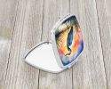 Blue Heron Setting Sun Compact Mirror Decorative Travel Makeup Mirror for Women Girls Gifts Pocket Makeup Mirror Folding Handheld