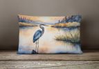 Birds, Birds, Birds Throw Pillow Throw Pillow for Indoor Couch Bed Outdoor Patio Washable, Blue Heron Golden Hour 7498,12Hx16W