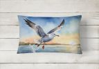 Birds, Birds, Birds Throw Pillow Throw Pillow for Indoor Couch Bed Outdoor Patio Washable, Gull Flying Low 7516,12Hx16W