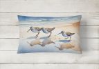 Birds, Birds, Birds Throw Pillow Throw Pillow for Indoor Couch Bed Outdoor Patio Washable, Sandpipers 7528,12Hx16W