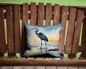 Blue Heron Barely Lit Sky Throw Pillow Machine Washable, Indoor Outdoor Decorative Pillow for Couch, Bed or Patio, 14Hx14W