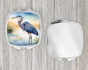 Blue Heron Emerging as the day fades Compact Mirror Decorative Travel Makeup Mirror for Women Girls Gifts Pocket Makeup Mirror Folding Handheld