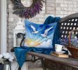 Gulls Soaring High Throw Pillow Machine Washable, Indoor Outdoor Decorative Pillow for Couch, Bed or Patio, 18Hx18W