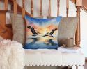 Pelicans Flying Throw Pillow Machine Washable, Indoor Outdoor Decorative Pillow for Couch, Bed or Patio, 14Hx14W