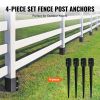 VEVOR Fence Post Anchor Ground Spike, 4 Pack 36 x 4 x 4 Inches Outer Diameter (Inner Diameter 3.5 x3.5 Inches)