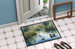 Ducks by the Pond Doormat Front Door Mat Indoor Outdoor Rugs for Entryway, Non Slip Washable Low Pile, 24H X 36W