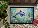 Spring Dolphin Doormat Front Door Mat Indoor Outdoor Rugs for Entryway, Non Slip Washable Low Pile, 24H X 36W