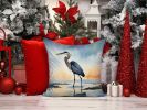 Blue Heron Barely Lit Sky Throw Pillow Machine Washable, Indoor Outdoor Decorative Pillow for Couch, Bed or Patio, 14Hx14W