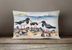 Birds, Birds, Birds Throw Pillow Throw Pillow for Indoor Couch Bed Outdoor Patio Washable, Oystercatchers Feeding 7521,12Hx16W