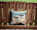 Sandpipers Hunting Throw Pillow Machine Washable, Indoor Outdoor Decorative Pillow for Couch, Bed or Patio, 14Hx14W