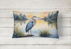 Birds, Birds, Birds Throw Pillow Throw Pillow for Indoor Couch Bed Outdoor Patio Washable, Blue Heron Golden Hour 7497,12Hx16W