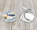 Blue Heron Emerging as the day fades Compact Mirror Decorative Travel Makeup Mirror for Women Girls Gifts Pocket Makeup Mirror Folding Handheld