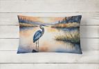 Birds, Birds, Birds Throw Pillow Throw Pillow for Indoor Couch Bed Outdoor Patio Washable, Blue Heron Golden Hour 7498,12Hx16W