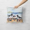 Oystercatchers Feeding Throw Pillow Machine Washable, Indoor Outdoor Decorative Pillow for Couch, Bed or Patio, 18Hx18W