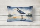 Birds, Birds, Birds Throw Pillow Throw Pillow for Indoor Couch Bed Outdoor Patio Washable, Blue Heron Barely Lit Sky 7500,12Hx16W