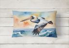 Birds, Birds, Birds Throw Pillow Throw Pillow for Indoor Couch Bed Outdoor Patio Washable, Pelican Soaring 7513,12Hx16W