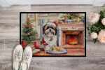 Lhasa Apso Christmas Cookies Doormat Front Door Mat Indoor Outdoor Rugs for Entryway, Non Slip Washable Low Pile, 24H X 36W