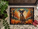 Miniature Pinscher Fall Doormat Front Door Mat Indoor Outdoor Rugs for Entryway, Non Slip Washable Low Pile, 24H X 36W