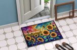 Sunflowers in Color Doormat Front Door Mat Indoor Outdoor Rugs for Entryway, Non Slip Washable Low Pile, 24H X 36W