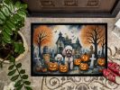 Poodle Spooky Halloween Doormat Front Door Mat Indoor Outdoor Rugs for Entryway, Non Slip Washable Low Pile, 24H X 36W