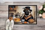 Pug Fall Kitchen Pumpkins Doormat Front Door Mat Indoor Outdoor Rugs for Entryway, Non Slip Washable Low Pile, 24H X 36W