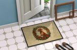 Vizsla Christmas Flowers Doormat Front Door Mat Indoor Outdoor Rugs for Entryway, Non Slip Washable Low Pile, 24H X 36W