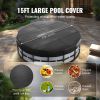 VEVOR 15 Ft Round Pool Cover, Solar Covers for Above Ground Pools, Safety Pool Cover with Drawstring Design, 420D Oxford Fabric Summer Pool Cover