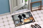 Border Collie Fall Kitchen Pumpkins Doormat Front Door Mat Indoor Outdoor Rugs for Entryway, Non Slip Washable Low Pile, 24H X 36W